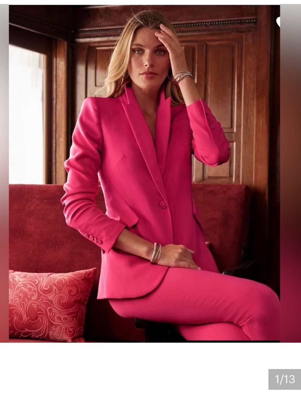WHBM® Editor Blazer Jacket color Hollywood (hot pink) size 12